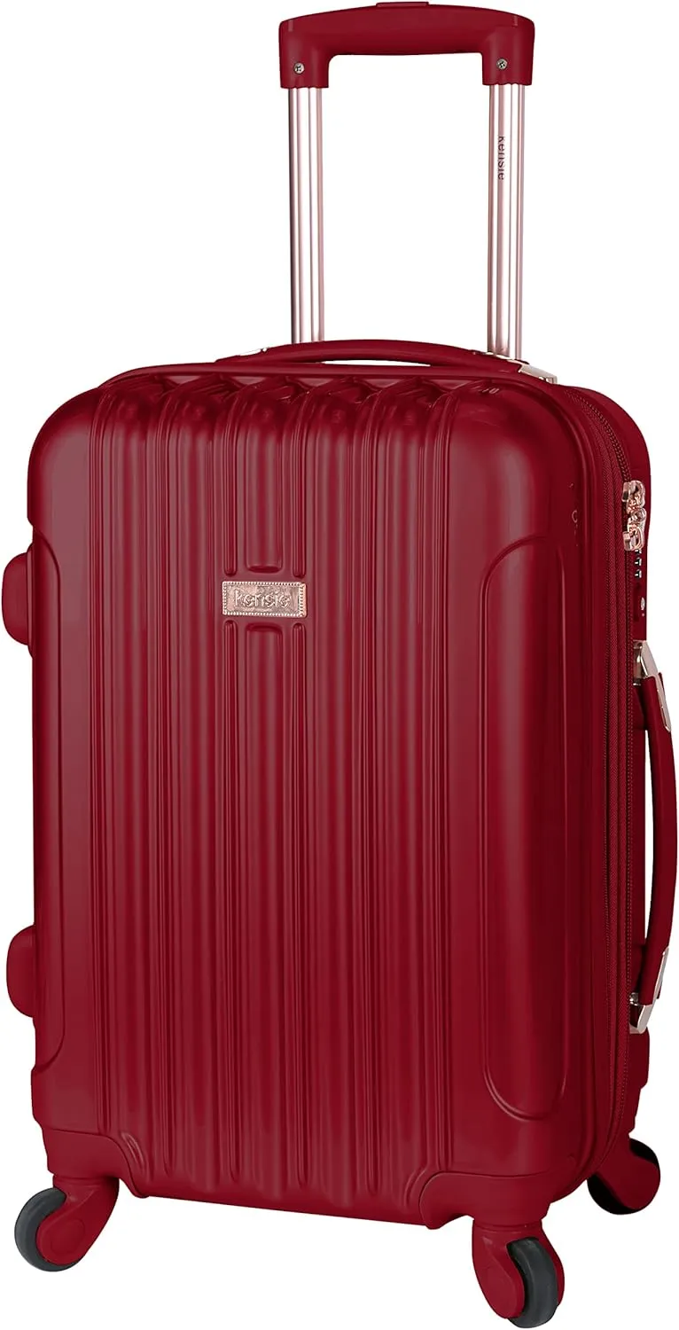 kensie Women's Alma Hardside Spinner Luggage,Expandable, Japanese Carmine Red, 3 Piece Set (20/24/28)