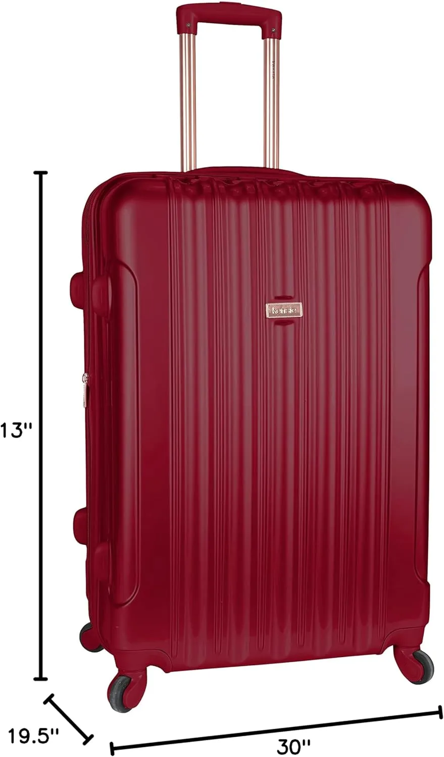 kensie Women's Alma Hardside Spinner Luggage,Expandable, Japanese Carmine Red, 3 Piece Set (20/24/28)