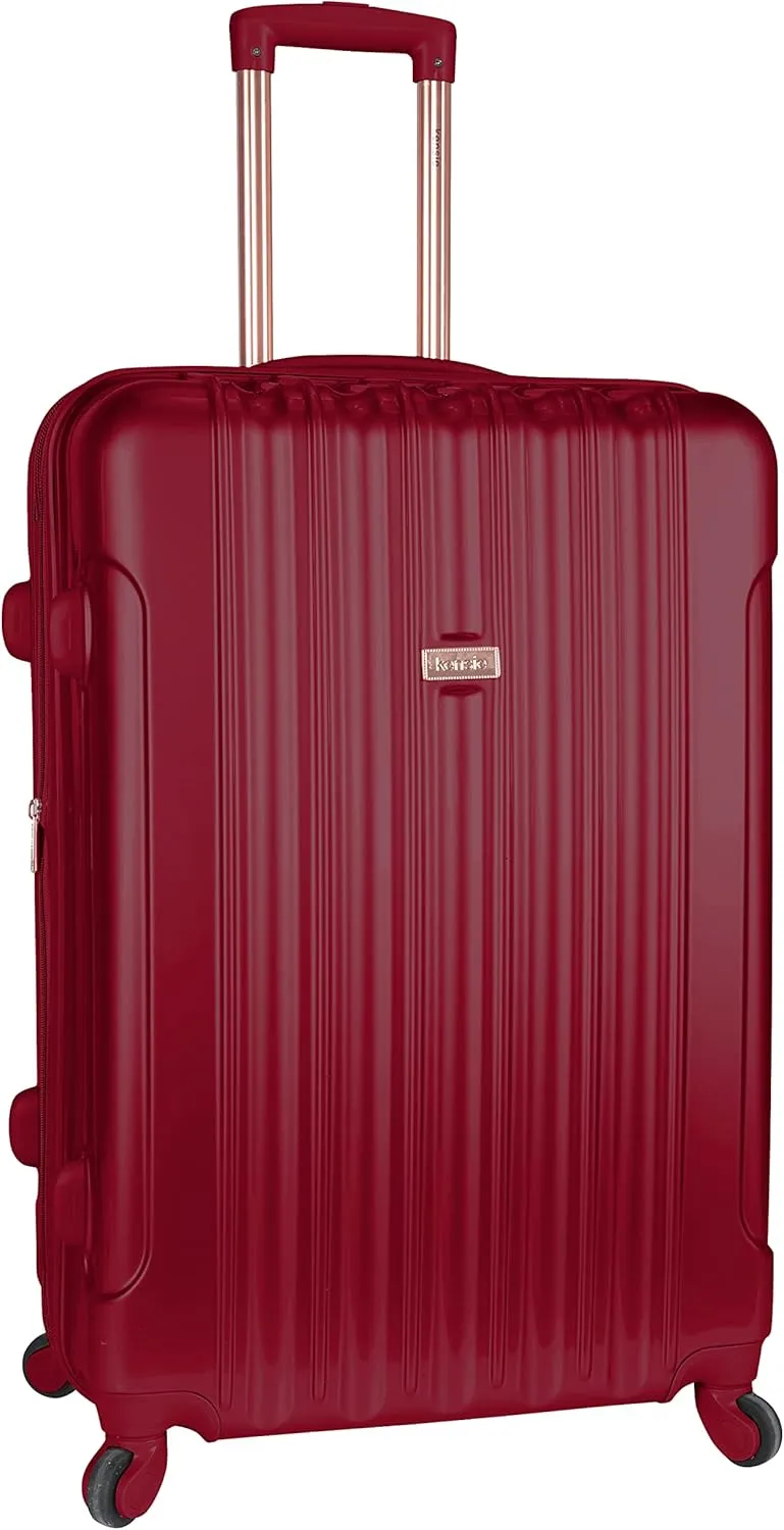 kensie Women's Alma Hardside Spinner Luggage,Expandable, Japanese Carmine Red, 3 Piece Set (20/24/28)