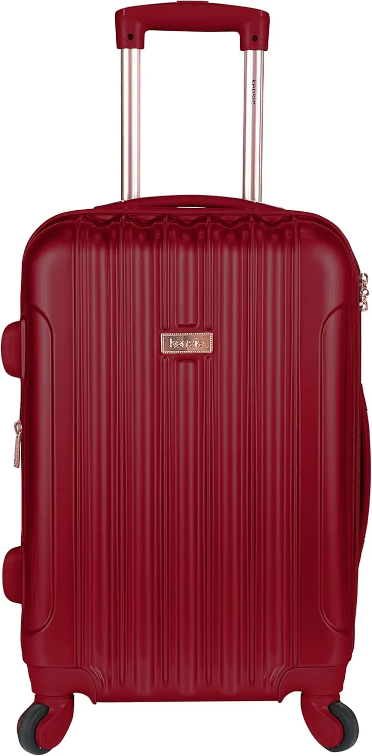 kensie Women's Alma Hardside Spinner Luggage,Expandable, Japanese Carmine Red, 3 Piece Set (20/24/28)