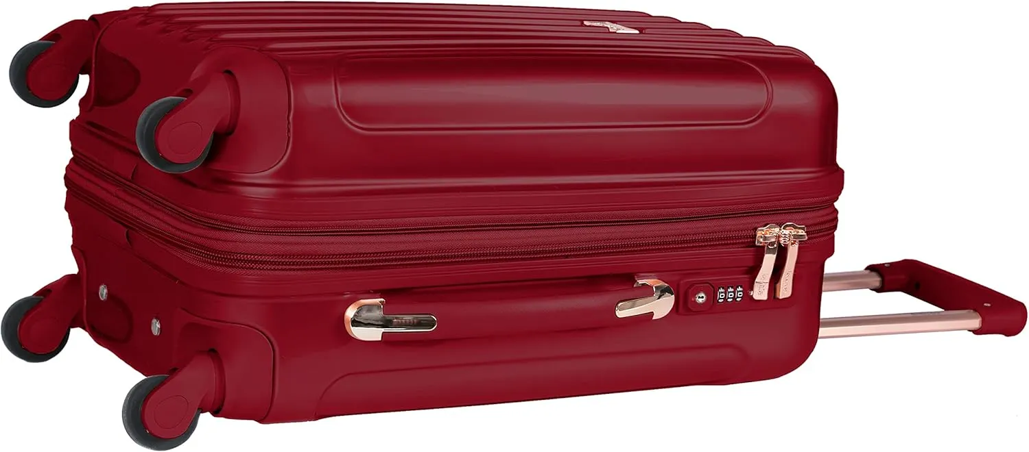 kensie Women's Alma Hardside Spinner Luggage,Expandable, Japanese Carmine Red, 3 Piece Set (20/24/28)