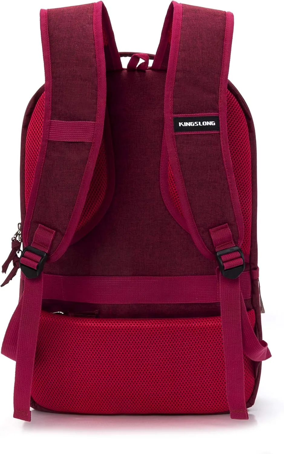 KINGSLONG Laptop Backpack for Women, Large Capacity Travel Backpack Fit 17 inch Notebook, Water Resistant Travel Backpacks with USB Charging Port for College Work Red