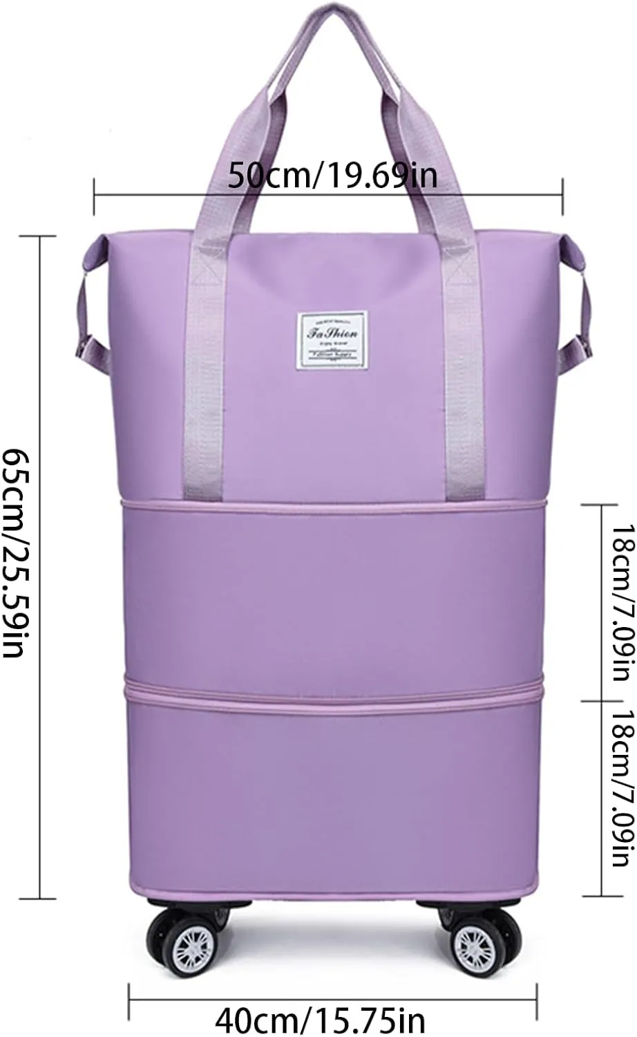 Klarson Expandable Bag with Wheels, Klarson Travel Bag, Scratch Expandable Travel Duffle Bag, with Dry and Wet Separation (Pink)