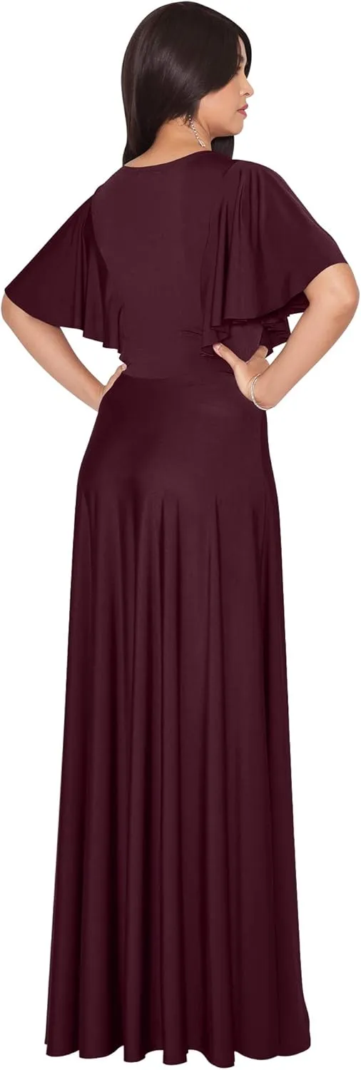 KOH KOH Womens Long Bridesmaid Wedding Guest Evening Cocktail Maxi Dress Gown