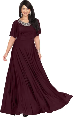 KOH KOH Womens Long Bridesmaid Wedding Guest Evening Cocktail Maxi Dress Gown