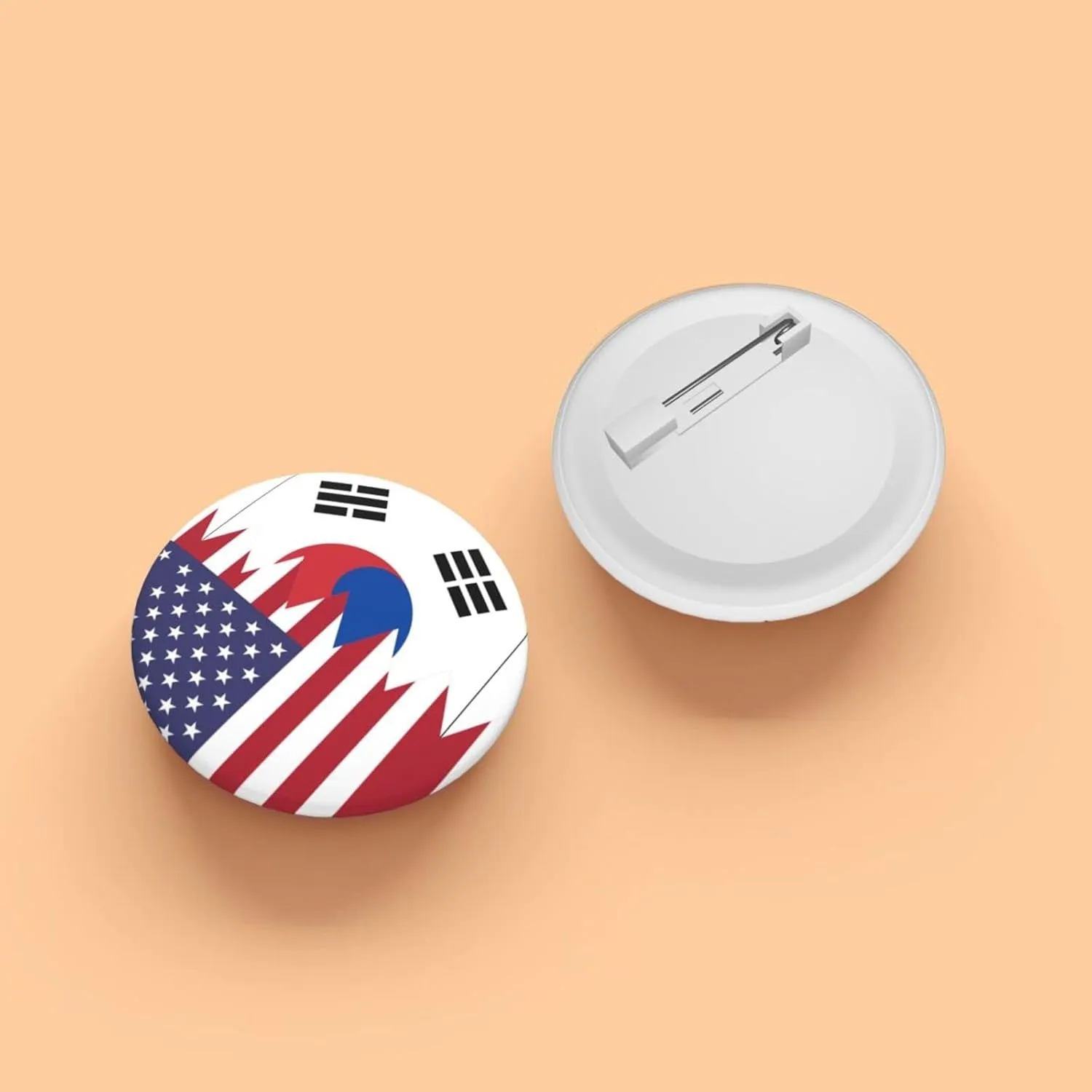 Korean American Half South Korea Half America Flag Express Your Unique Style with Our Fashionable Round Badges