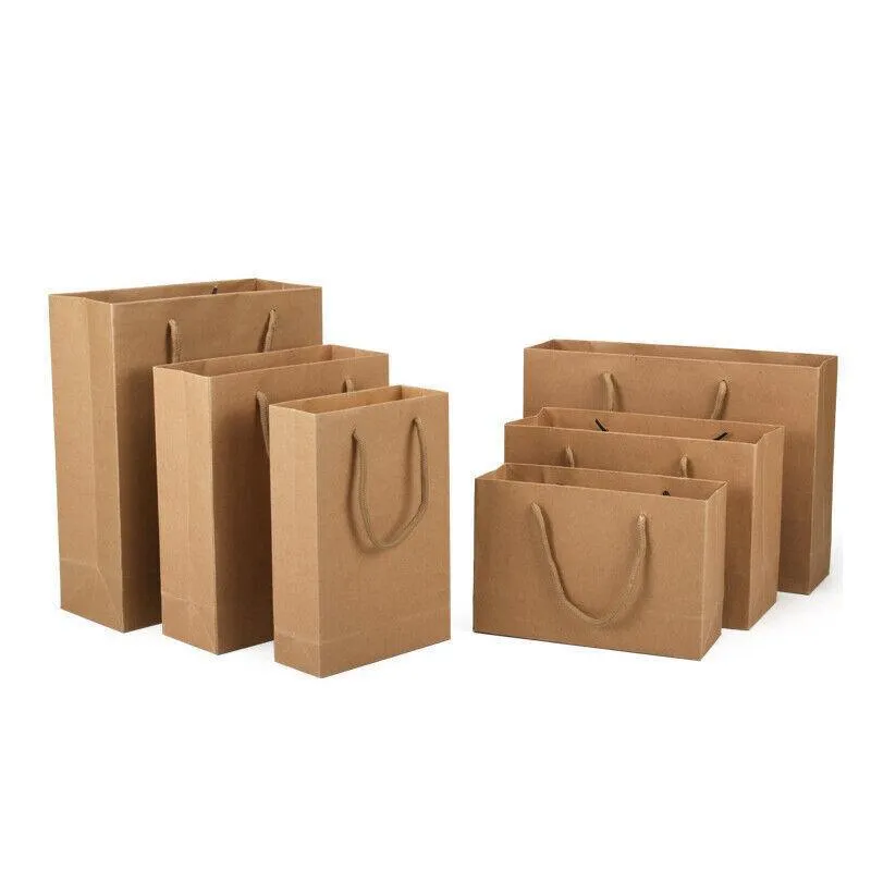 Kraft Paper Bags with Handles 50PCS 6Sizes