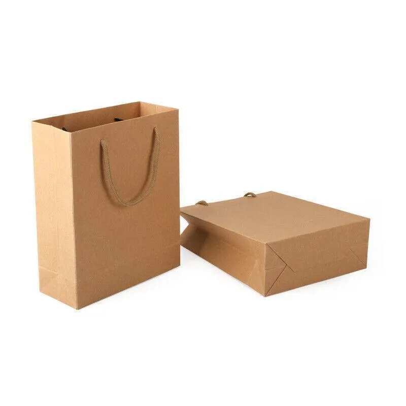 Kraft Paper Bags with Handles 50PCS 6Sizes