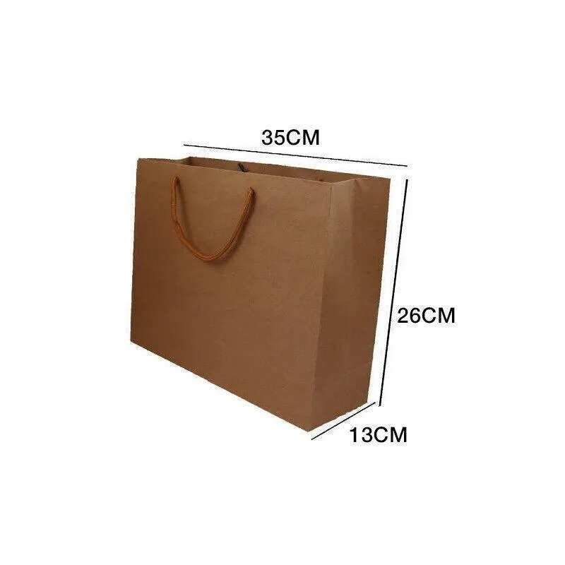 Kraft Paper Bags with Handles 50PCS 6Sizes