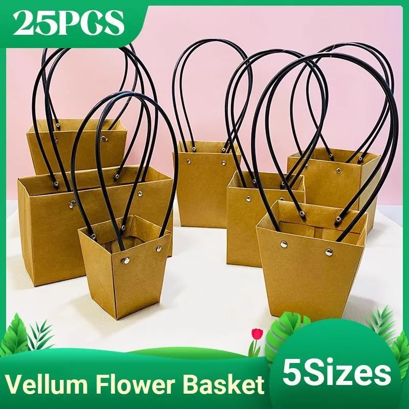 Kraft Paper Flower Bags 25PCS 5Sizes
