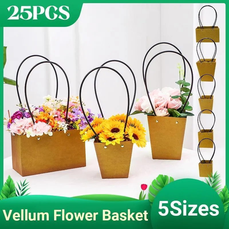 Kraft Paper Flower Bags 25PCS 5Sizes