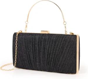 Kseymeir Clutch Purses for Women Pleated Evening Handbag with Chain Prom, Cocktail, and Wedding