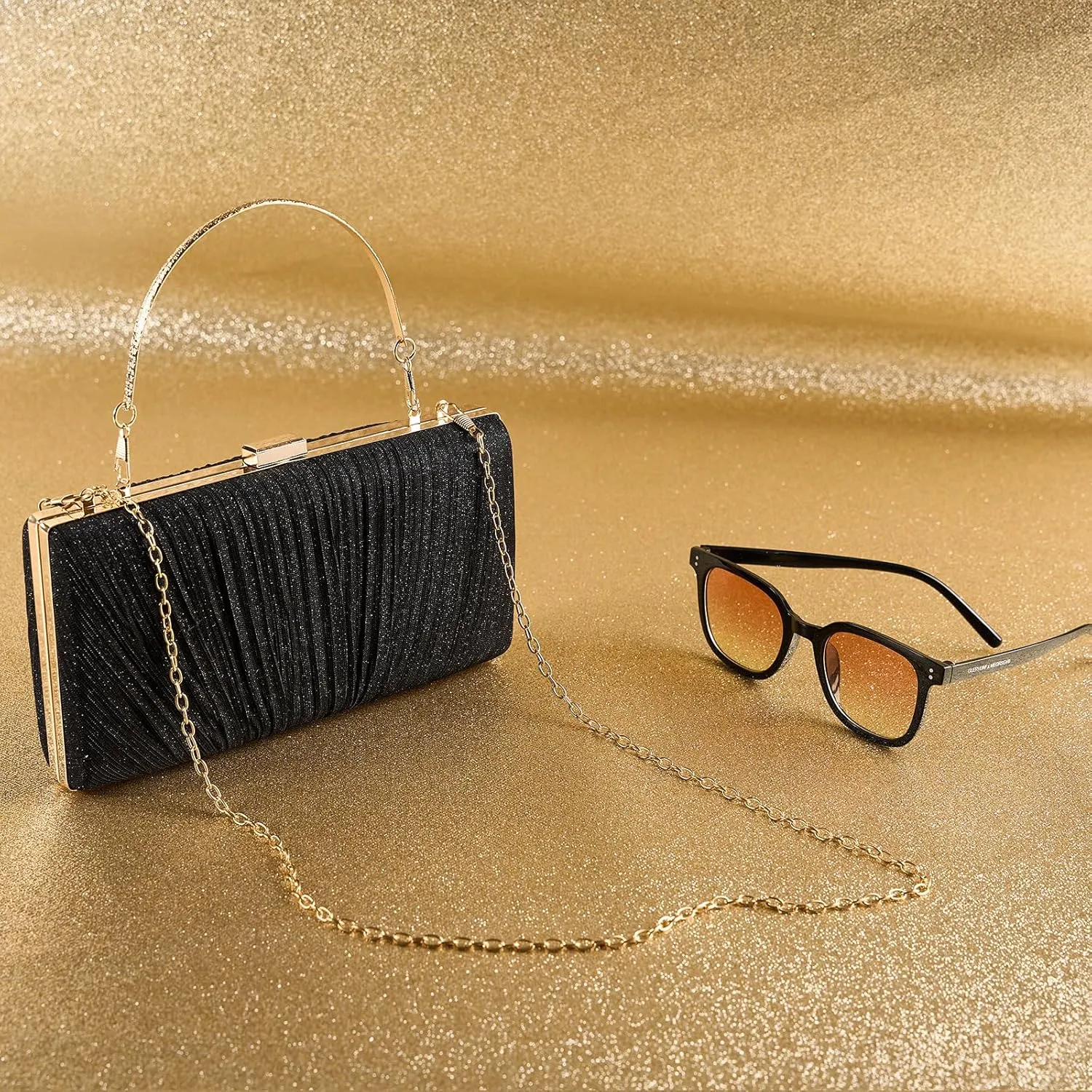 Kseymeir Clutch Purses for Women Pleated Evening Handbag with Chain Prom, Cocktail, and Wedding