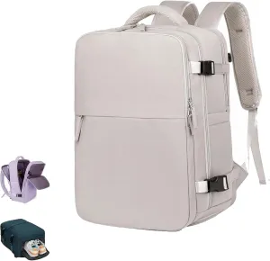 kuker Levettevac Mochila, Levettevac Backpack, Expandable Backpack Large Capacity Bag With Separate Compartment (Beige)