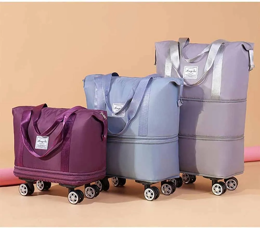 Kulken Pepepo Beentetravel Bag With Wheels,Large Capacity Travel Bag -Universal Wheel Removable,2025 New Large Capacity Travel Bag, Universal Wheel Removable (Light purple)
