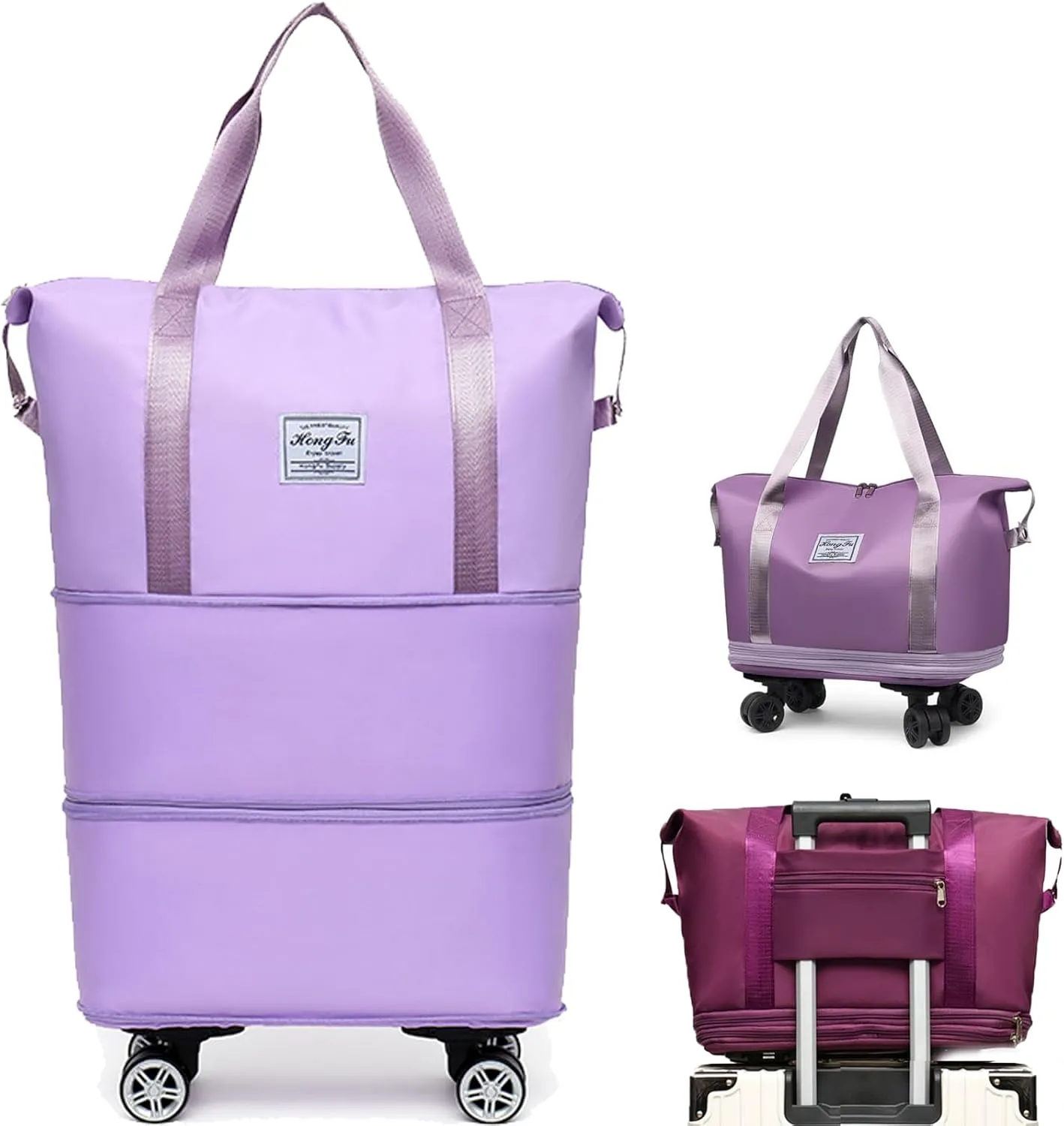 Kulken Travel Bag with Wheels, 2025 New Large Capacity Travel Bag - Universal Wheel Removable, Expandable Foldable (A)
