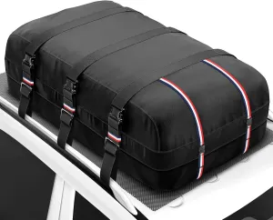 Kylinlucky Roof Cargo Bag 16 Cubic Feet – IPX6 Waterproof, 1200D Triple-Layer Armor, Universal Fit for Cars & SUVs (No Rack Needed), with 6 Hooks, Anti-Slip Mat & Storage Bag