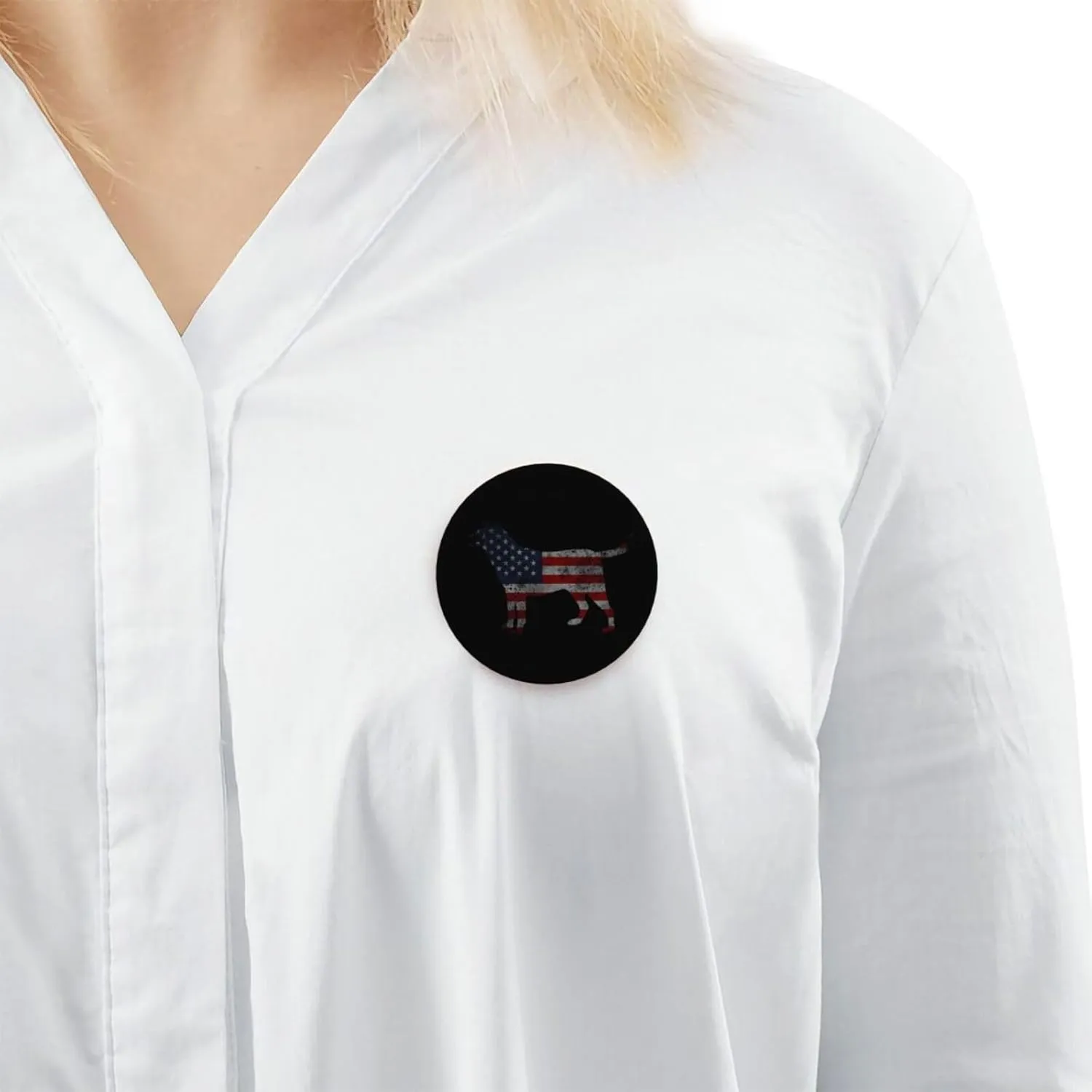 Labrador American Flag Labrador Dog Express Your Unique Style with Our Fashionable Round Badges