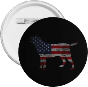 Labrador American Flag Labrador Dog Express Your Unique Style with Our Fashionable Round Badges
