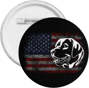 Labrador American Flag Labrador Dog Express Your Unique Style with Our Fashionable Round Badges