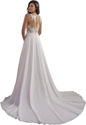 Lace Appliqued Wedding Dresses for Bride 2025 Beach Wedding Bridal Gowns for Women