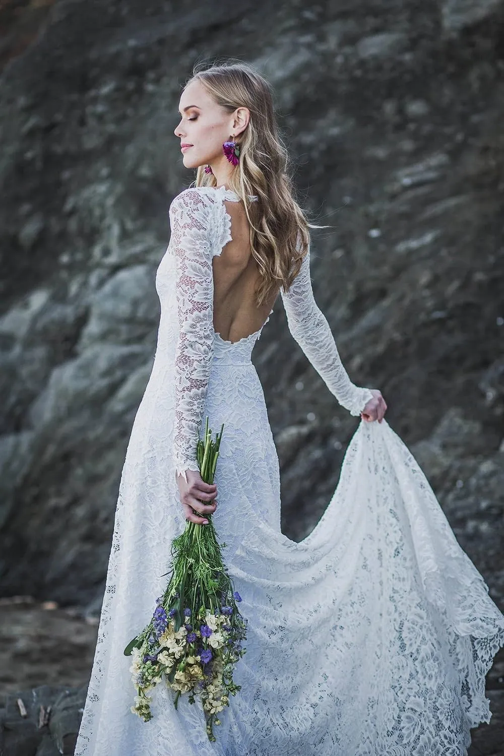 Lace Appliqued Wedding Dresses for Bride 2025 Beach Wedding Bridal Gowns for Women
