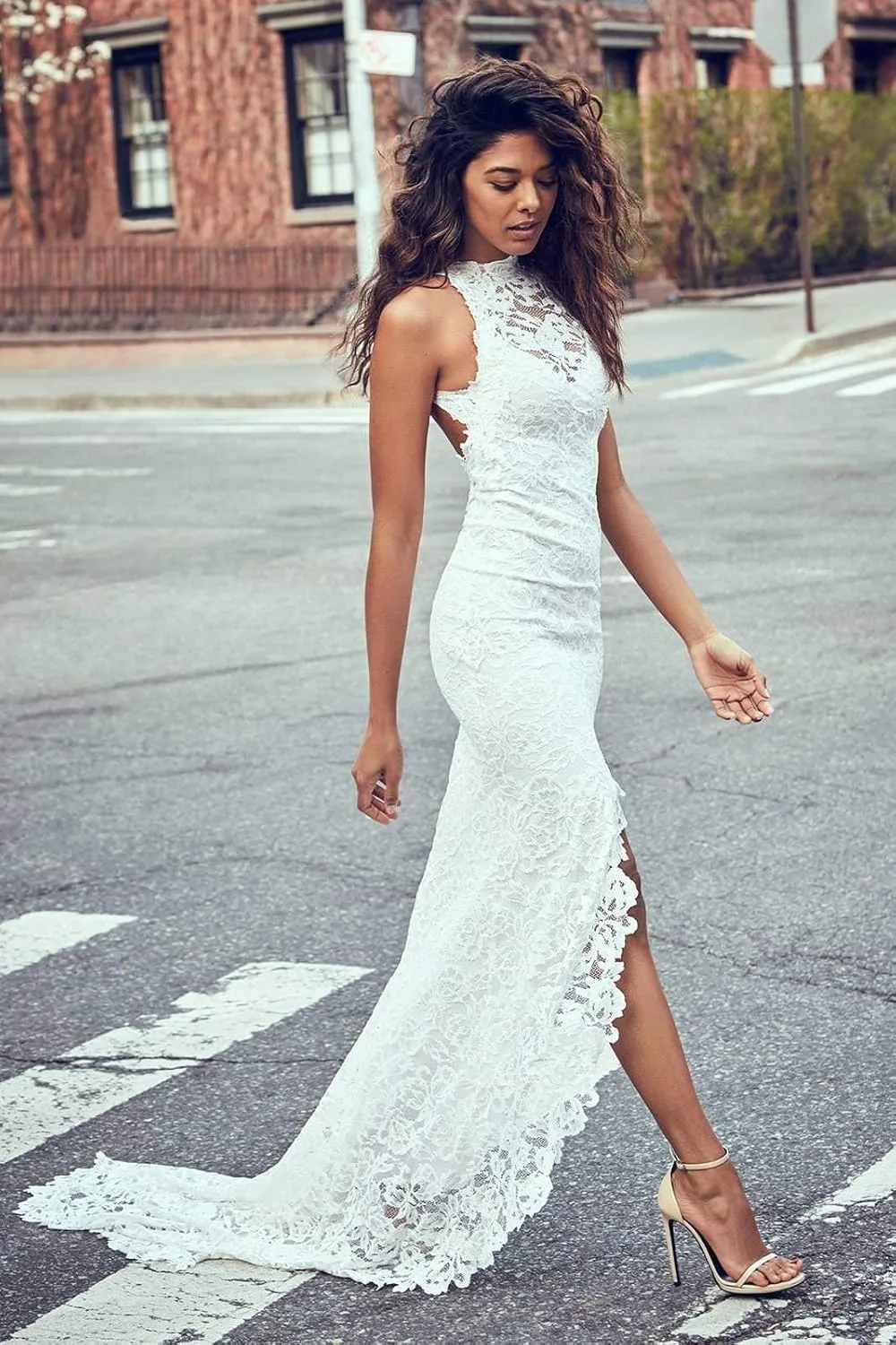 Lace Appliqued Wedding Dresses for Bride 2025 Beach Wedding Bridal Gowns for Women