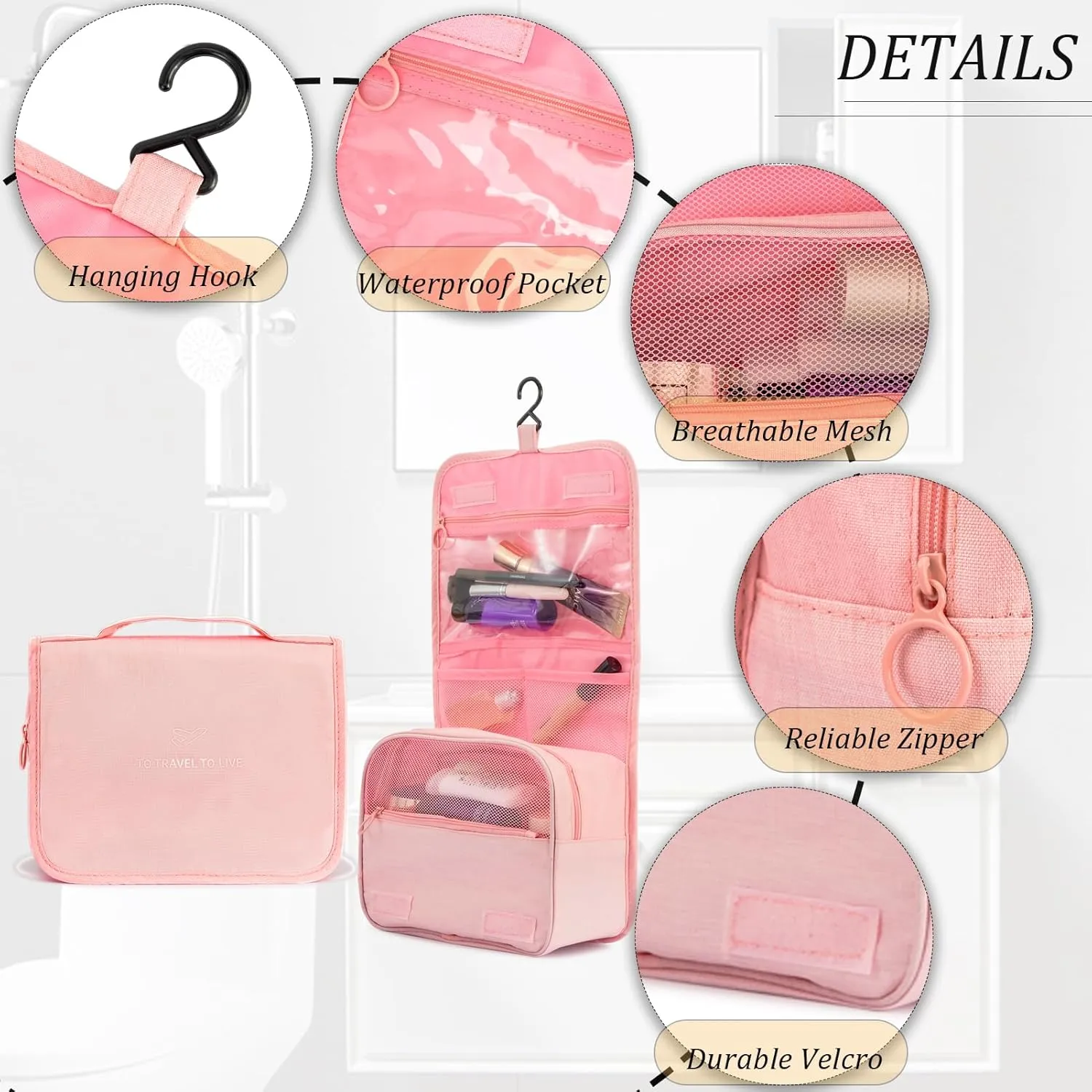 L&FY Multifunction Portable Travel Toiletry Bag Cosmetic Makeup Pouch Toiletry Case Wash Organizer