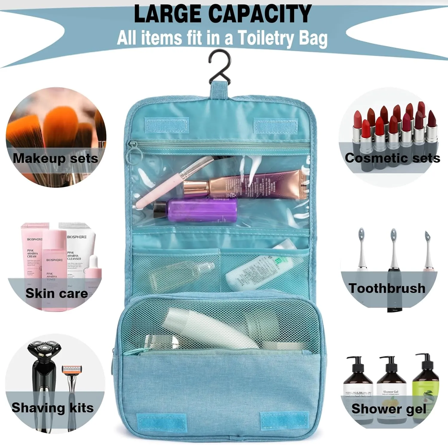 L&FY Multifunction Portable Travel Toiletry Bag Cosmetic Makeup Pouch Toiletry Case Wash Organizer