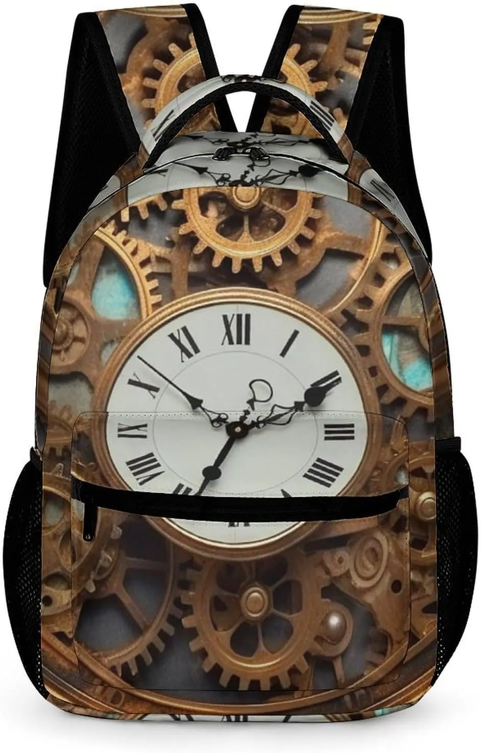 Laptop Backpack for Travel Daypack Computer Bag Work Rusty Steampunk Clock Back Pack Nurse Bag for Hiking