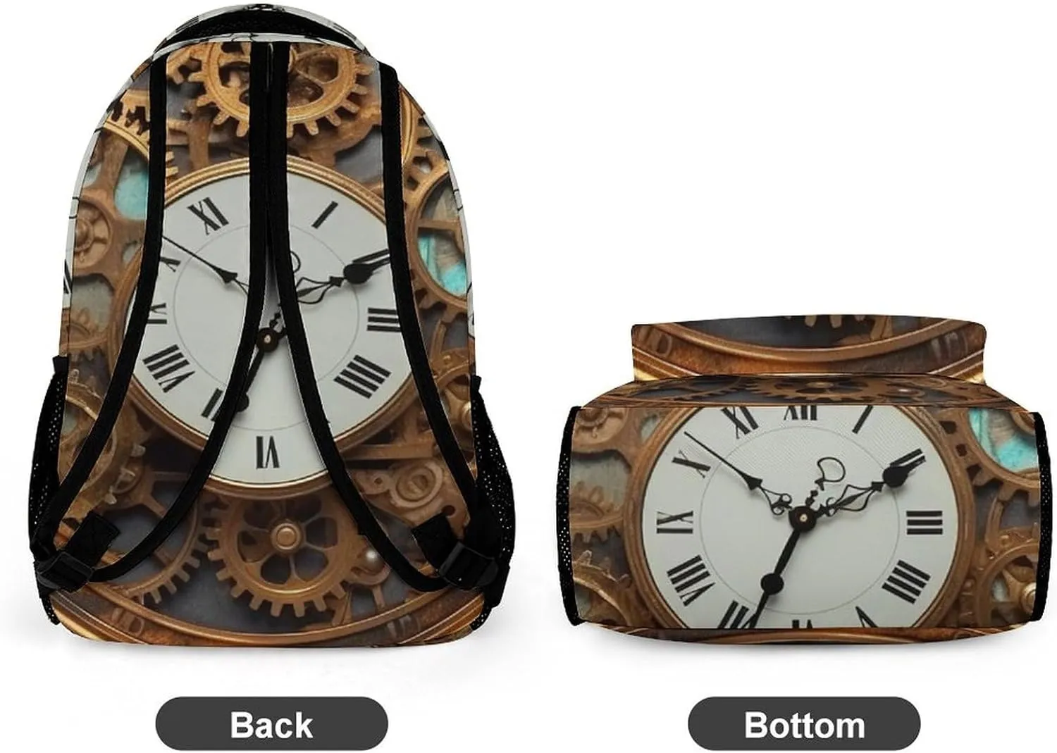 Laptop Backpack for Travel Daypack Computer Bag Work Rusty Steampunk Clock Back Pack Nurse Bag for Hiking