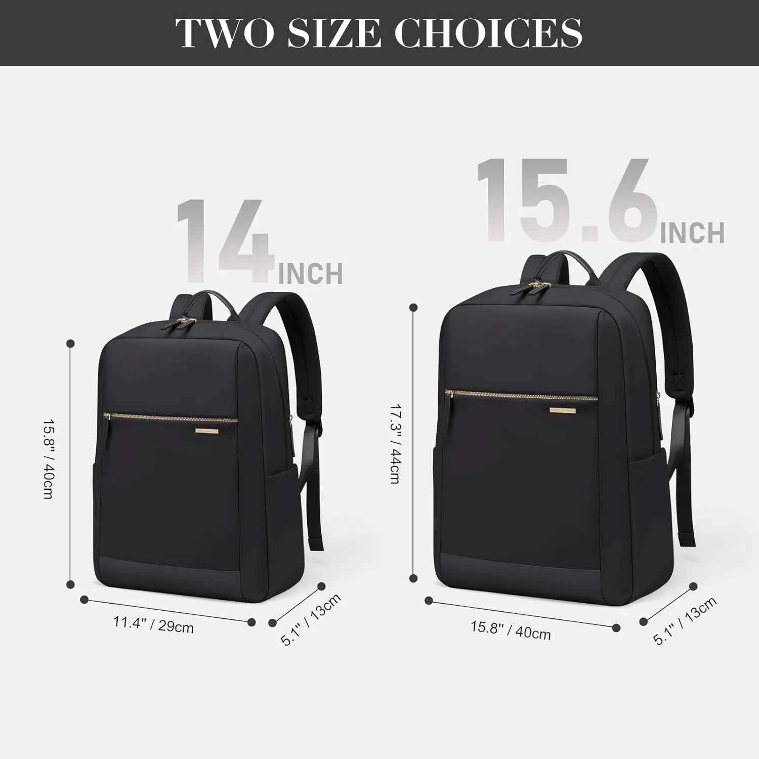 Laptop Backpack for Women - Business Travel Anti Theft Laptop Bag Backpack Water Resistant College Computer Backpacks for Men Women Fits 14Inch Notebook (Black)