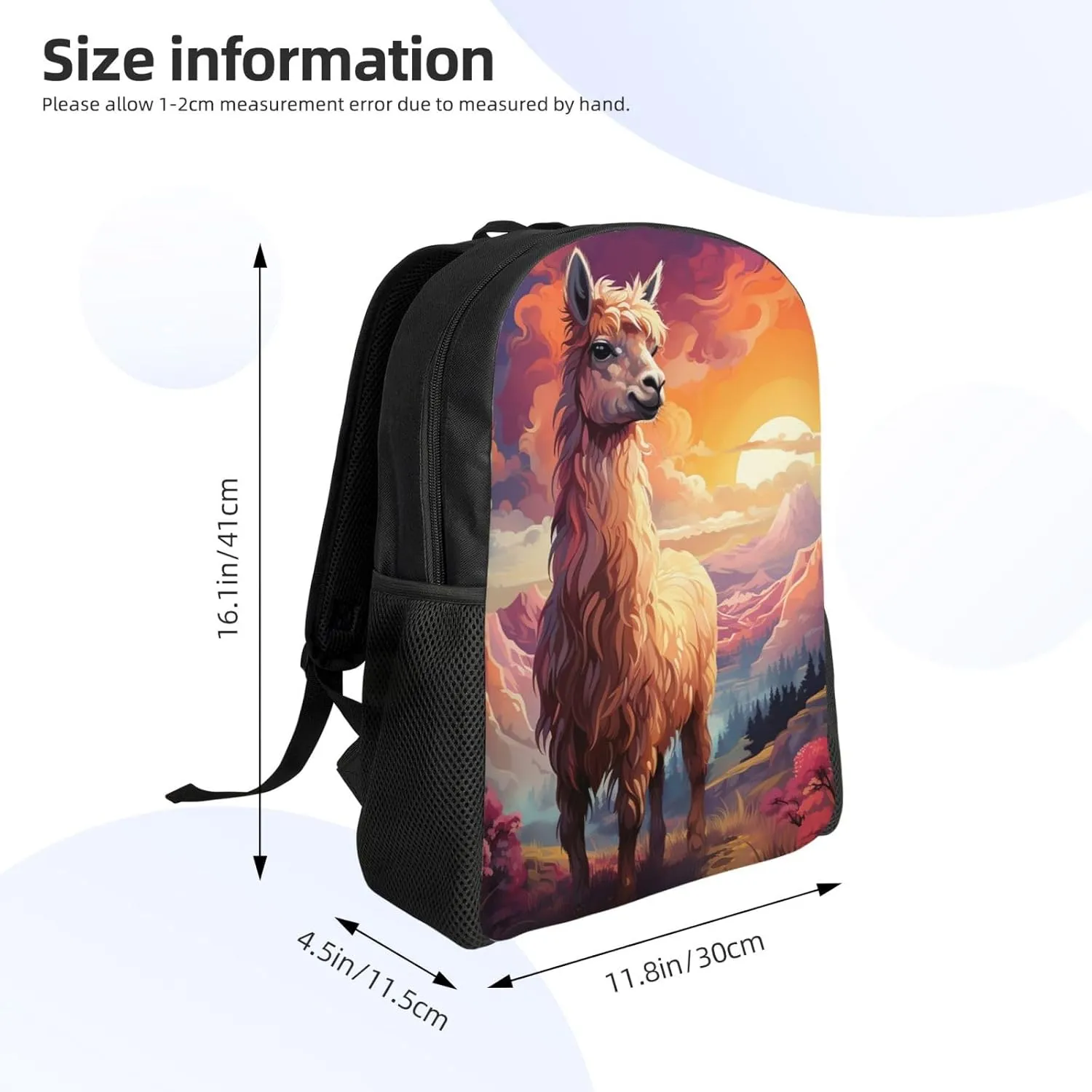 Laptop Backpack for Women Men Carry-on Backpack Camel and Clouds Daypack Lightweight Travel Shoulder Bags