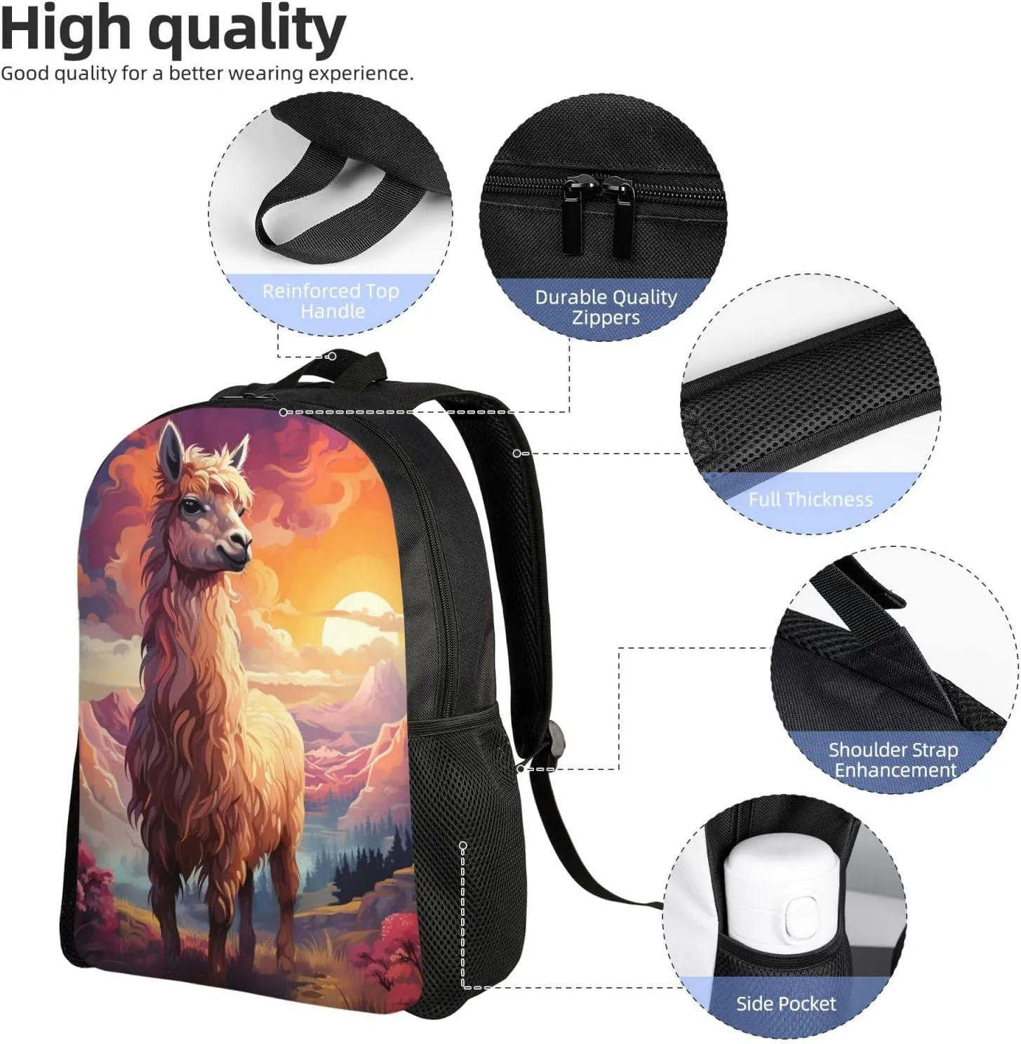 Laptop Backpack for Women Men Carry-on Backpack Camel and Clouds Daypack Lightweight Travel Shoulder Bags
