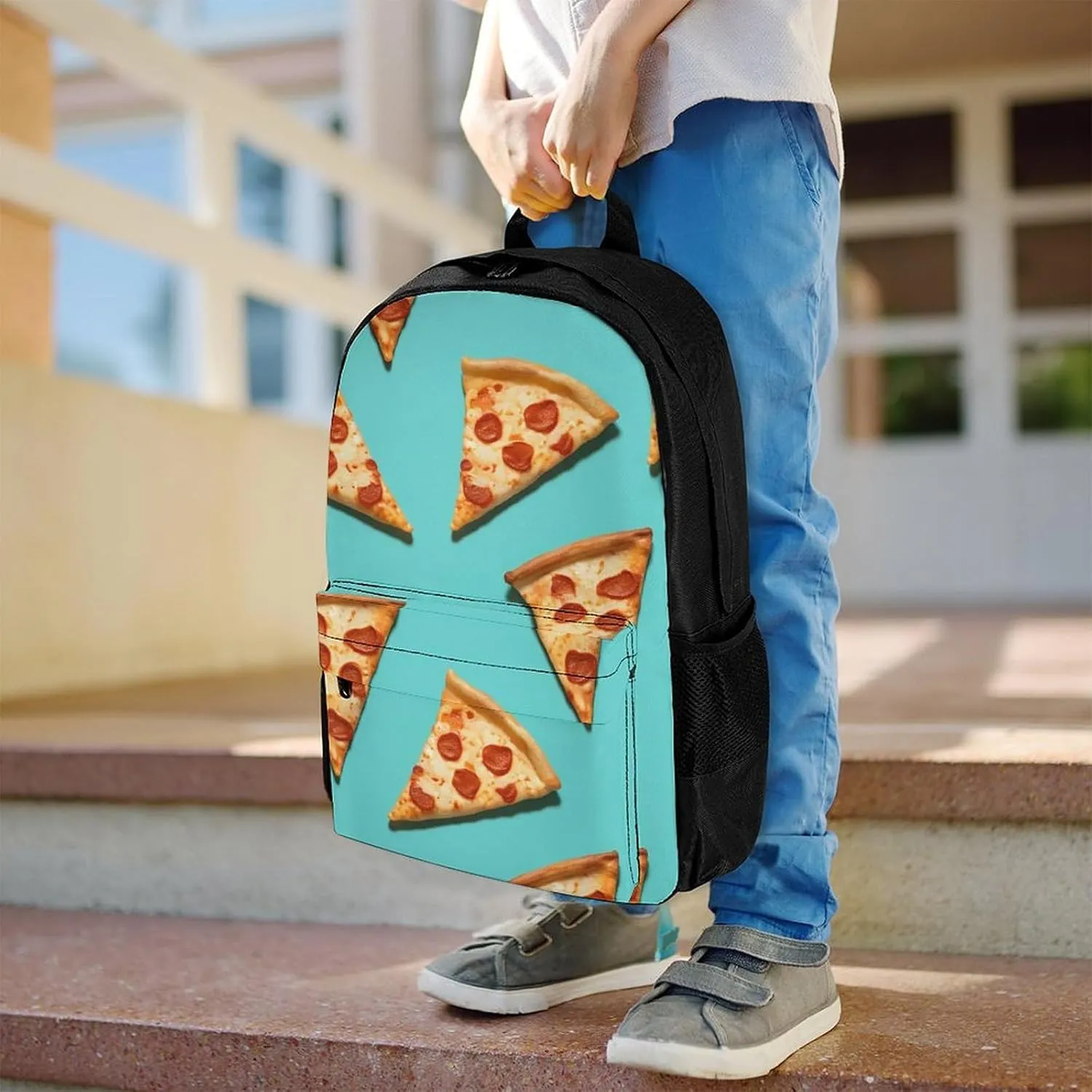 Laptop Backpack for Women Men Daypack Green Pizza Slices Backpacks Computer Bag Travel Laptop Bag Casual Work Bag, 42x30.5cm, XB0604116