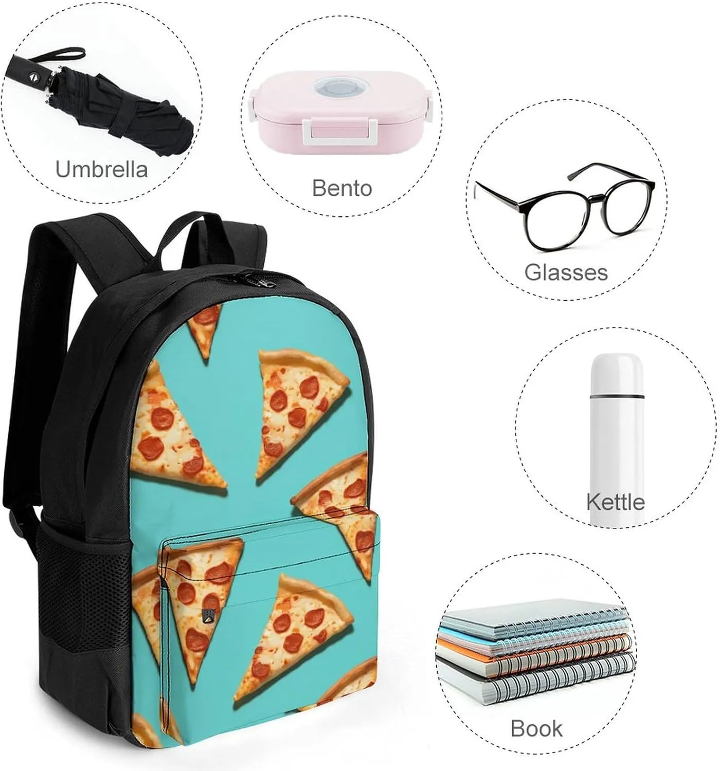 Laptop Backpack for Women Men Daypack Green Pizza Slices Backpacks Computer Bag Travel Laptop Bag Casual Work Bag, 42x30.5cm, XB0604116