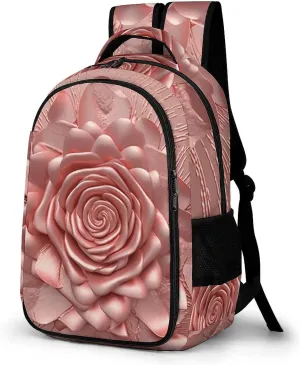 Laptop Backpack for Women Men Daypack Waterproof Rose Computer Bag Business Work Bag for Travel