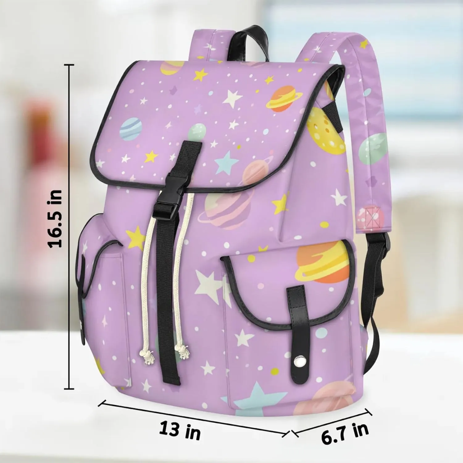 Laptop Backpacks Cartoon Planets Stars Travel Backpack for Women Work Backpack Computer Bag for Business Travel Fits 15 Inch Laptop