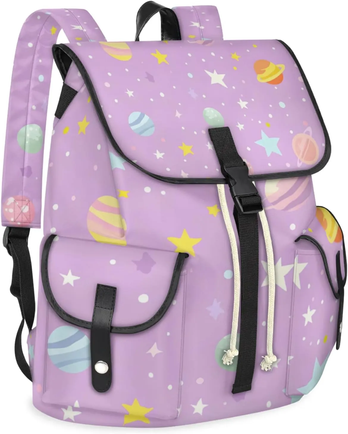 Laptop Backpacks Cartoon Planets Stars Travel Backpack for Women Work Backpack Computer Bag for Business Travel Fits 15 Inch Laptop