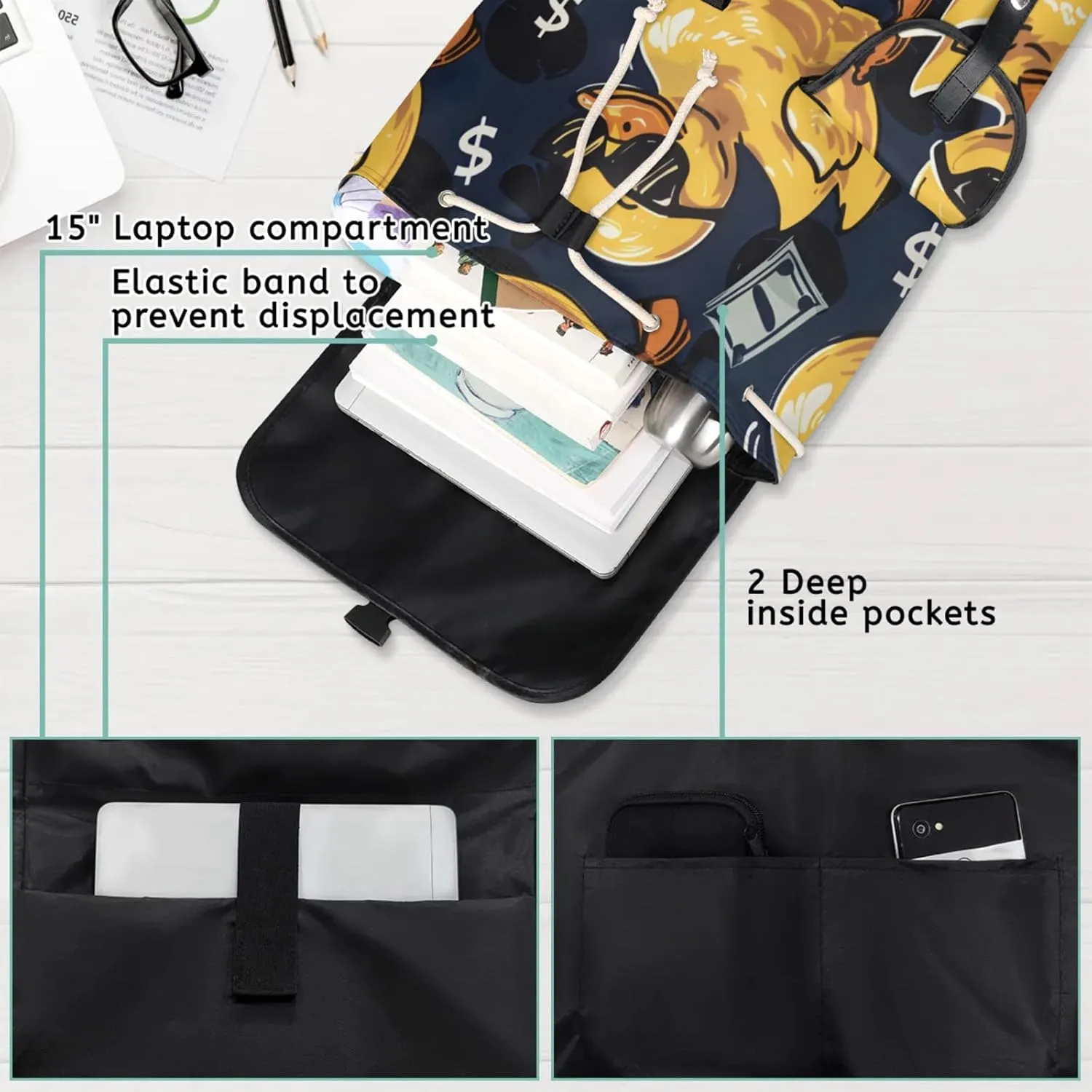 Laptop Backpacks Cool Ducks Travel Backpack for Women Work Backpack Computer Bag for Business Travel Fits 15 Inch Laptop