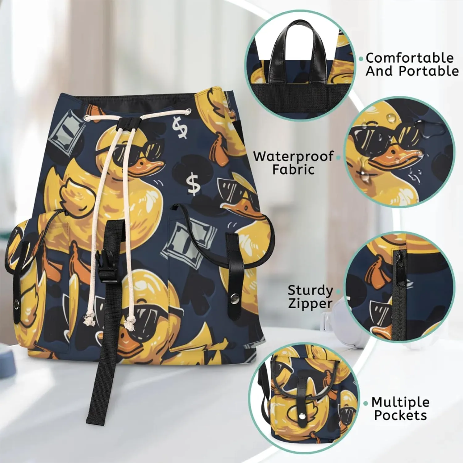 Laptop Backpacks Cool Ducks Travel Backpack for Women Work Backpack Computer Bag for Business Travel Fits 15 Inch Laptop