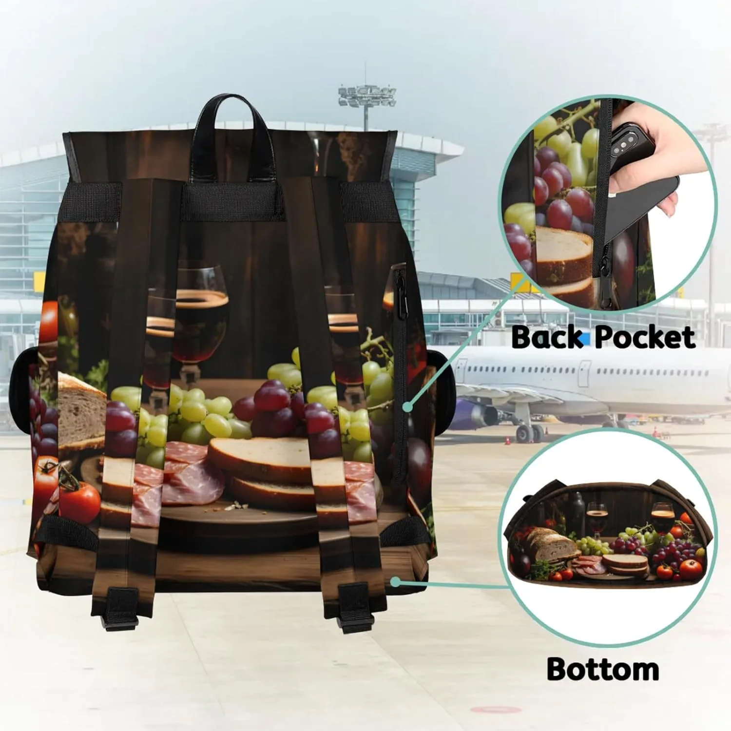 Laptop Backpacks Grape Wine Tomato Travel Backpack for Women Work Backpack Computer Bag for Business Travel Fits 15 Inch Laptop