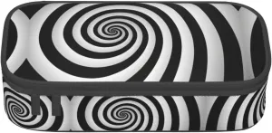 Large Capacity Storage Bag, Office Supplies Box, spiral optical illusion gif Makeup Bag, Desk Organizer with Stylish