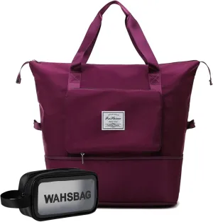 Large Capacity Travel Bag, Foldable Travel Bag, Expandable Travel Duffel Bag, Collapsible Waterproof Large Capacity Travel Handbag, Overnight Bag for Women and Man
