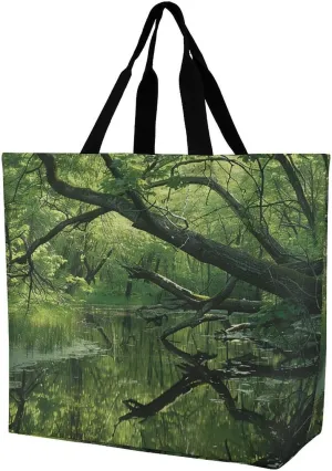 Large Grocery Bags Beach Tote An Ancient Swamp Shopping Bag for Women Shoulder Bag for Travel Work Handbag