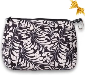 Large Makeup Bag with Zipper - Waterproof Neoprene Cosmetic Bag 7.7 x 10.75 x 5 inches