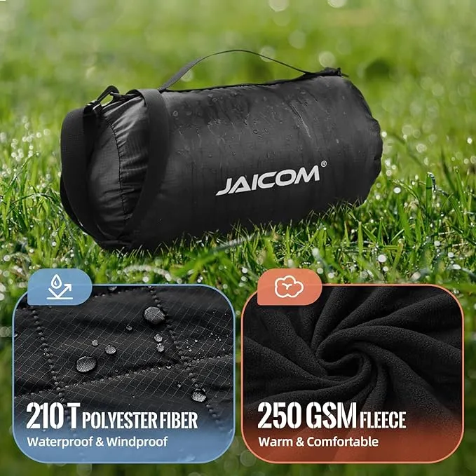 Large Outdoor Blanket, Camping Blankets for Cold Weather, Waterproof Windproof Hooded Stadium Blanket (79”x55”) Quilted with Extra Thick Fleece, Great for Camping, Picnic, Beach, Car, Dogs