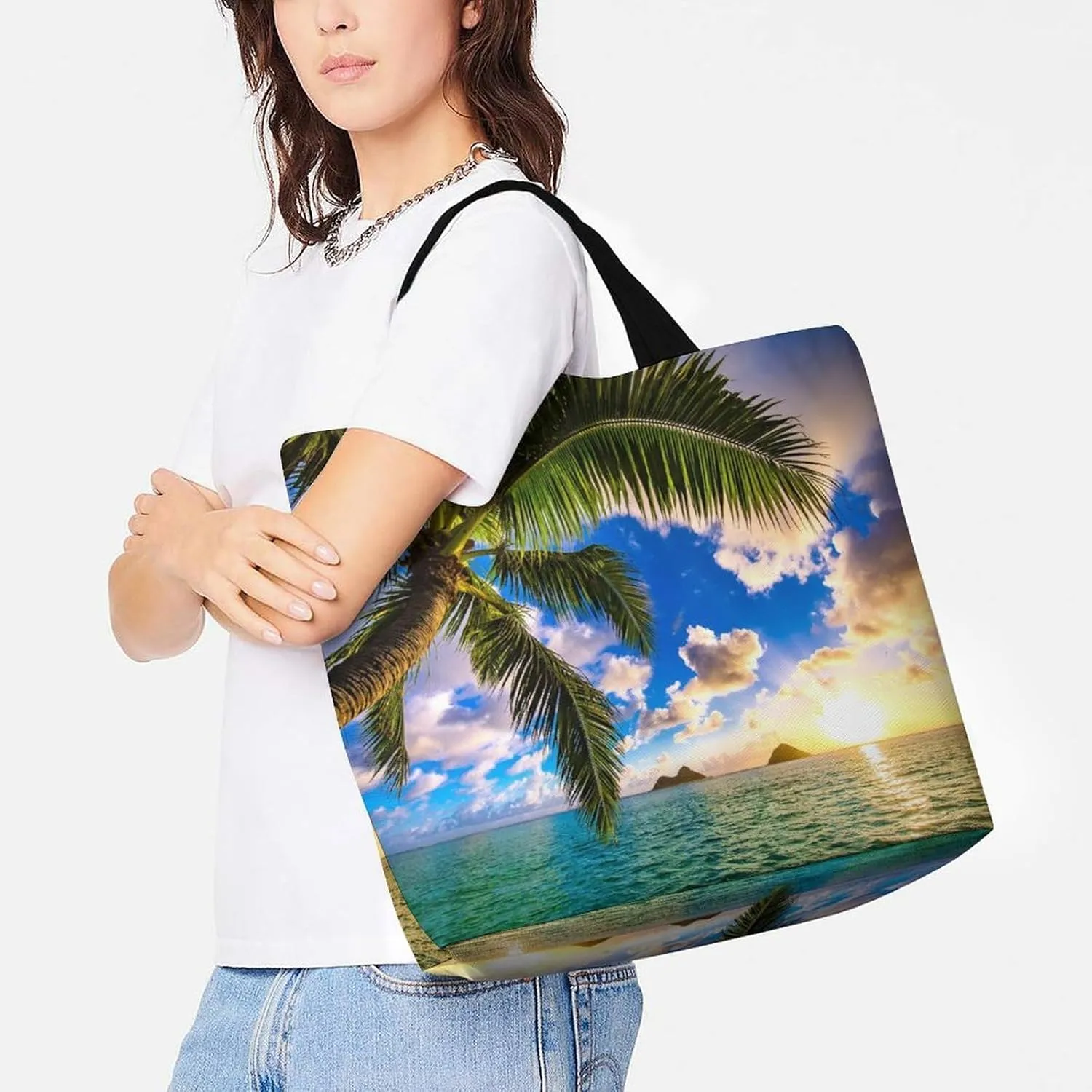 Large Tote Top Handle Bag, Shopping Handbag Big Polyester Shoulder Hand Bags