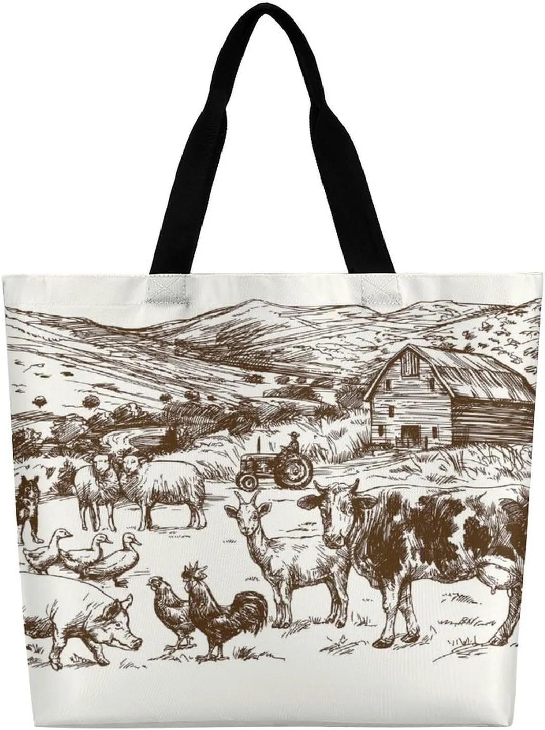 Large Tote Top Handle Bag, Shopping Handbag Big Polyester Shoulder Hand Bags