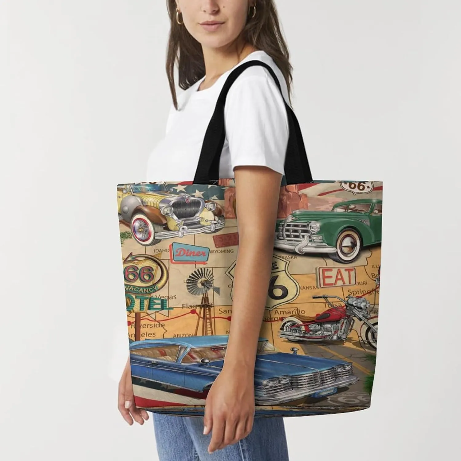 Large Tote Top Handle Bag, Shopping Handbag Big Polyester Shoulder Hand Bags